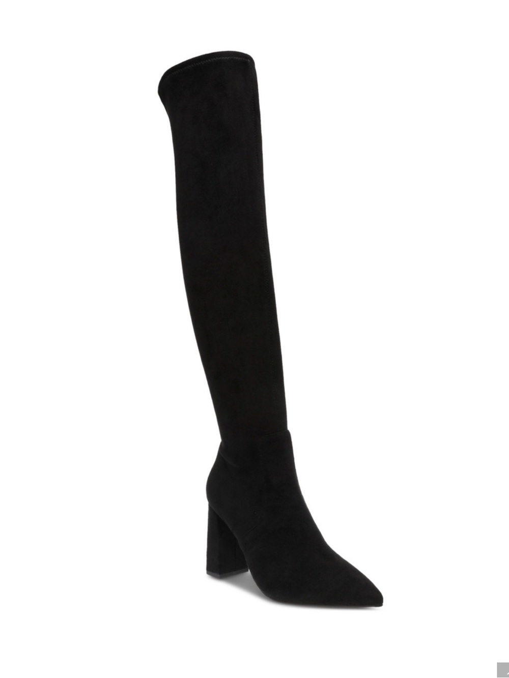 Wild Pair Over-the-Knee Black Suede Block Heel Boot